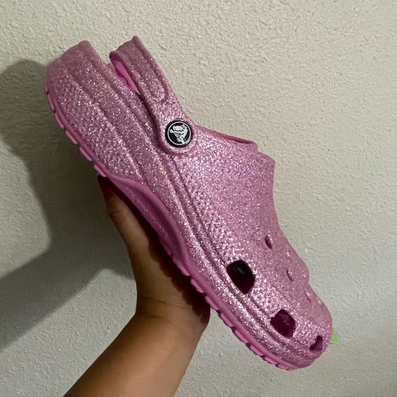 CROCS Shoes Nwt Pink Glitter Crocs Poshmark